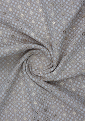 Elite Men Embroidered Sequence Viscose Fabric - Beige