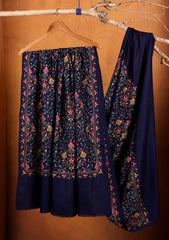 Pashmina Embroidered Jaaldar Shawl D#02 - N Blue