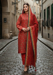 Winter - Riwaj - Printed Marina - 3 Pcs - Wool Shawl 25 - D#55