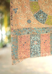Pashmina Kaani Ari Work Shawl D - 04 - Peach