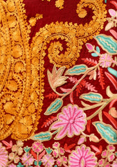 Pashmina Ari Work Scarf D - 10 - Maroon