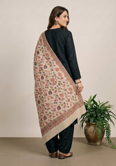 Winter - Riwaj - Pashmina Kani Jamawar 3 Pcs Suit - D#02 - Black