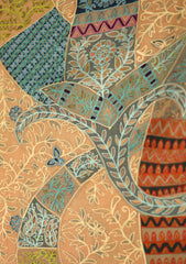 Pashmina Kaani Ari Work Shawl D - 04 - Peach