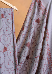 Pashmina Kashmiri Jaaldar Shawl D#147- Grey