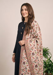Winter - Riwaj - Pashmina Kani Jamawar 3 Pcs Suit - D#02 - Black