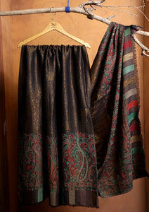 Pashmina Zari Jamawar Shawl D#08 - Chocolate