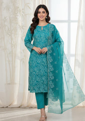 Lawn - Rubaaiyat - Embroidered 26 - Chiffon Dupatta - D#09 - B Green