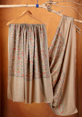 Pashmina Embroidered Jaaldar Shawl D#06 - Skin
