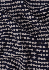 Elite Men Embroidered Sequence Selvage Viscose Fabric - N Blue