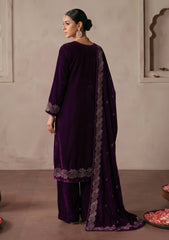 Winter - Riwaj - Velvet Stone Work 3 Pcs Suit - D#05 - Purple