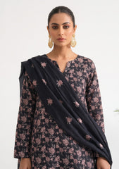 Winter - Rubaaiyat - Pashmina Embroidered 26 - D#07 - Black