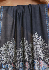 Pashmina Ari Work Jaaldar Scarf D#15 - Charcoal