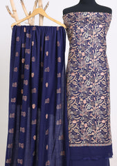 Winter - Riwaj - Pashmina Embroidered Suit - D#03 - N Blue