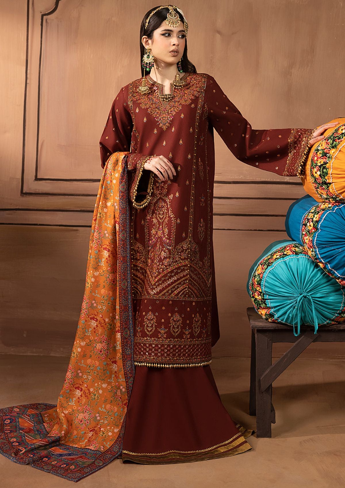 Winter Collection - Bin Ilyas - Laal - Luxury - BL#1514-B