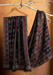 Karandi Embroidered Shawl D#01 - Black