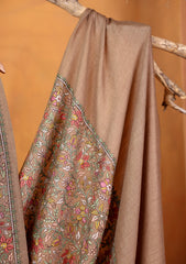 Pashmina Embroidered Jaaldar Shawl D#06 - Brown 1