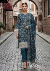 Winter - Riwaj - Printed Marina - 3 Pcs - Wool Shawl 25 - D#63