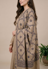 Winter - Riwaj - Pashmina Kashmiri Needle 3 Pcs Suit - D#01 - Brown