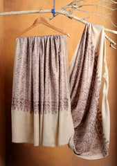 Pashmina Ari Work Jaaldar Shawl D#42 - Brown