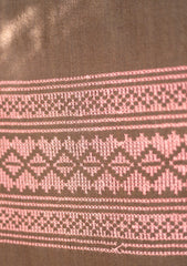 Pashmina Wool Needle Work Shawl D - 17 - Chocolate
