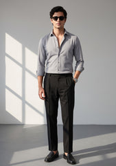 Elite Men Egyptian Selvage Dobby Cotton Fabric - L Grey
