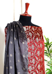 Formals - Fancy Closet - 2 pcs Suit - Chiffon Jamawar D#76 Maroon