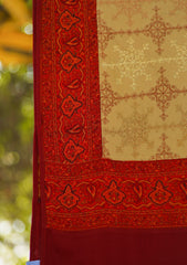 Wool Embroidered Shawl D - 19 - Brown