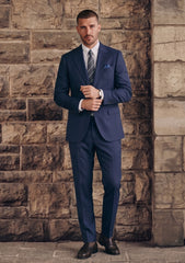 Dormeuil Echo Super 130's Wool Fabric - N Blue