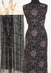 Formals - Riwaj - Fancy Bamber Chiffon - 3 Pcs Suit - CBD#1952 - Black