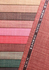 Cavani Bamboo Wool Linen Superior Suiting Texture - Carrot