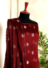 Formals - Fancy Closet - 2 pcs Suit - Satin Silk Jamawar D#04 D Maroon