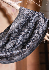 Pashmina Jamawar Scarf D#105 - Black