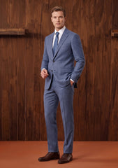 Dormeuil La Croisette Cashmere & Silk Fabric - L Blue
