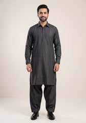 Elite Men Raw Silk Fabric  - D Brown