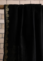 Jacquard Lawn Summer Shawl D#19 - Black