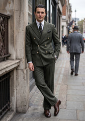 Dechamps Tweed Wool Fabric - Green