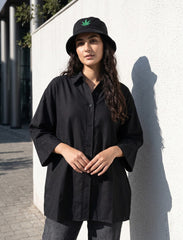 Pret - Moven - Indigo Cotton Linen Women's Shirt - Black