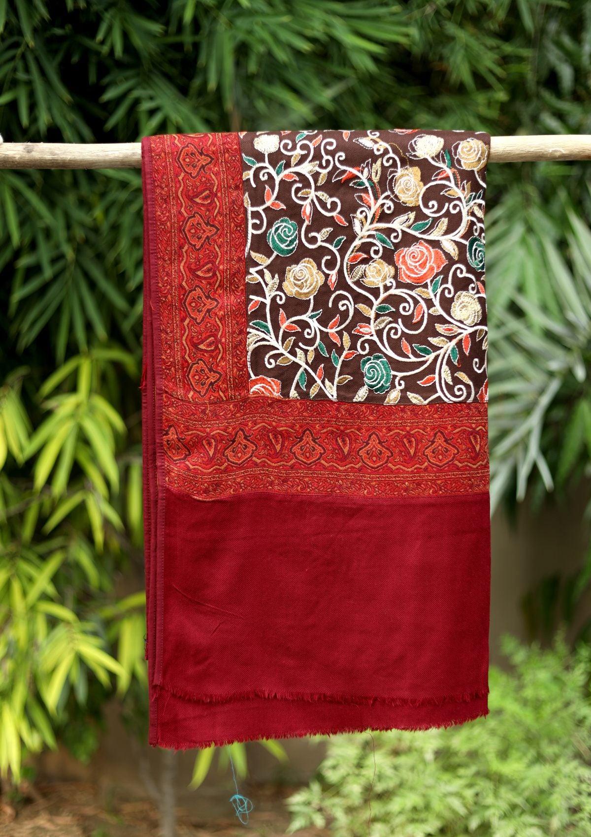 Embroidered Wool Shawl  D - 42