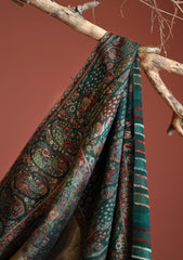 Pashmina Zari Jamawar Shawl D - 10 - Green