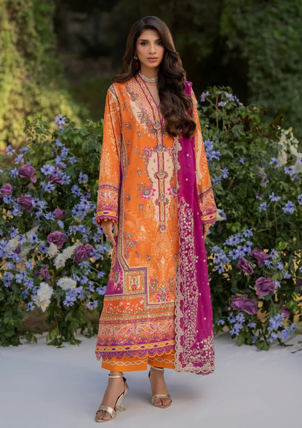 Winter Collection - Qalamkar - Luxe Silk 24 - UA-03 ALMA