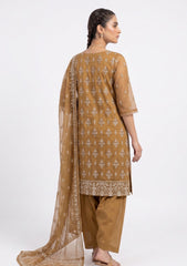 Formals - Riwaj - Fancy Net - 2 Pcs Suit - CND#02 - Golden Brown