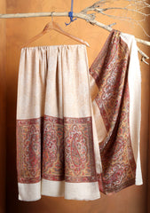 Pashmina Jamawar Shawl D#156 - Fawn