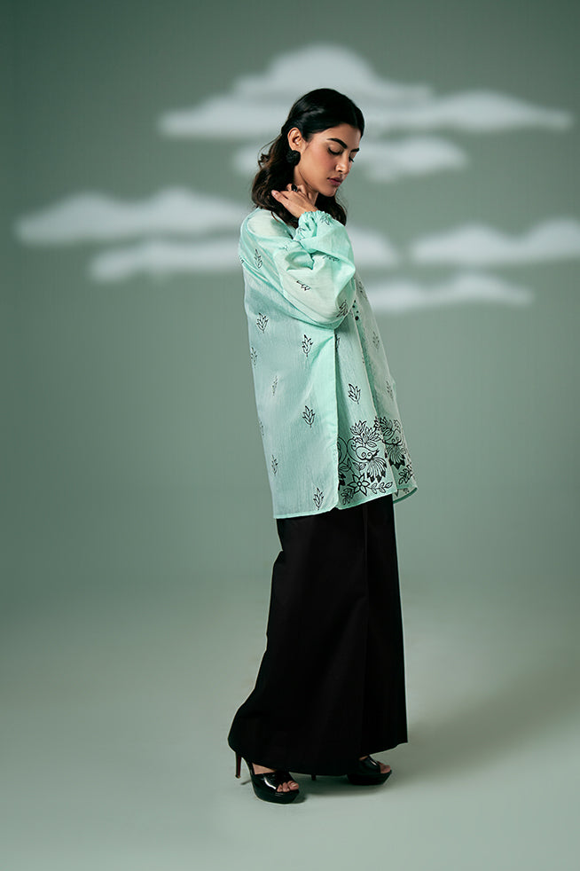 Pret Collection - Fozia Khalid - Basics Vol 3 - Mint Green Peacock Tunic