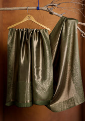 Silk Zari Jamawar Shawl D#05 - L Green