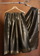 Silk Zari Jamawar Shawl D#43 - Black