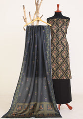 Winter - Rubaaiyat - D Prints - Marina 26 - Wool Shawl - RPM#04 - Black