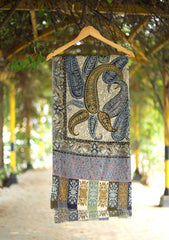 Pashmina Kaani Ari Work Shawl D - 05 - N Blue