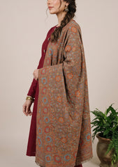 Winter - Riwaj - Pashmina Kani Jamawar 3 Pcs Suit - D#01 - Maroon