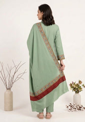 Winter - Riwaj - Pashmina Qalamkar Patch Work Suit - D#01 - G Green