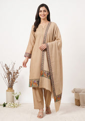 Winter - Riwaj - Pashmina Qalamkar Patch Work Suit - D#07 - Skin